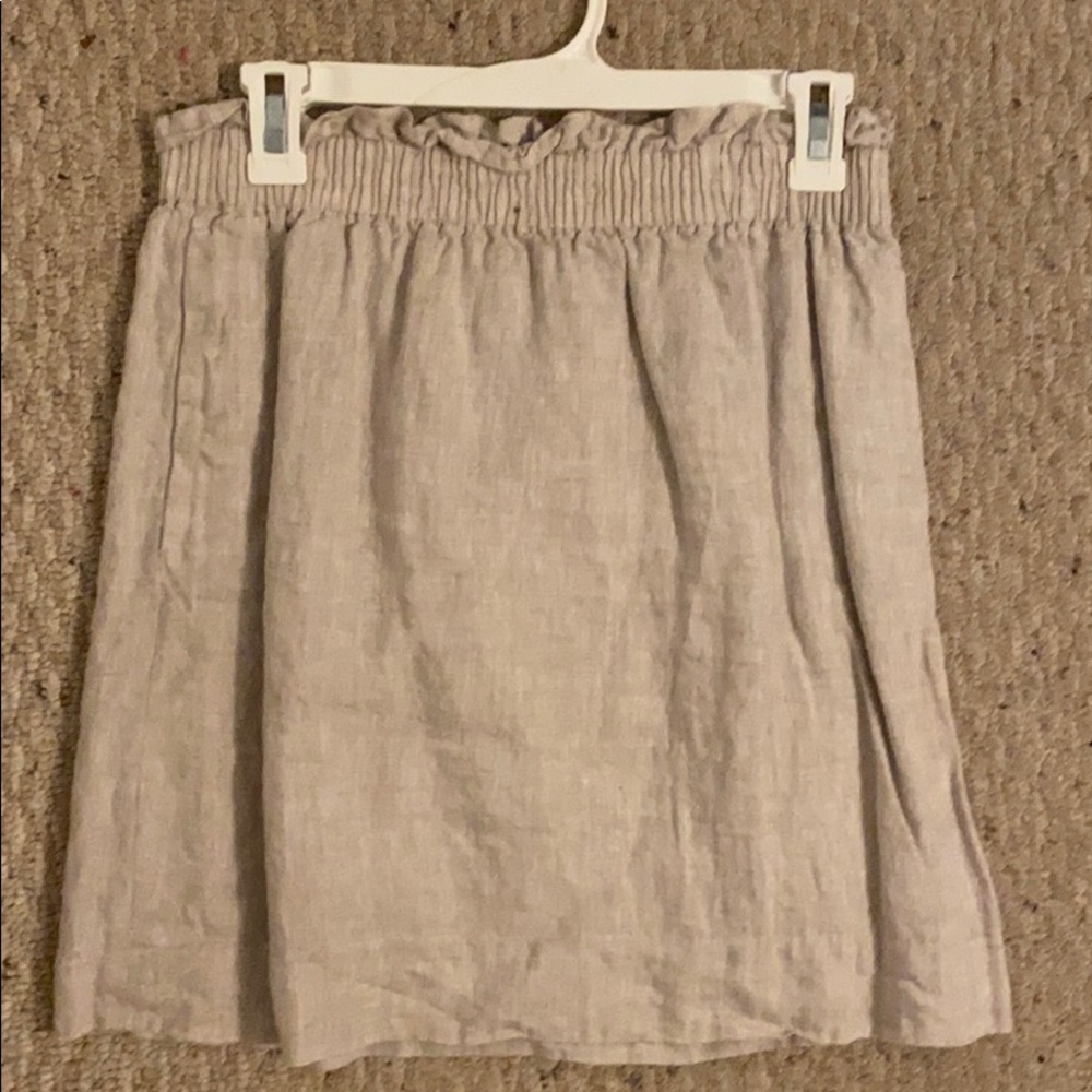jcrew linen paper bag skirt